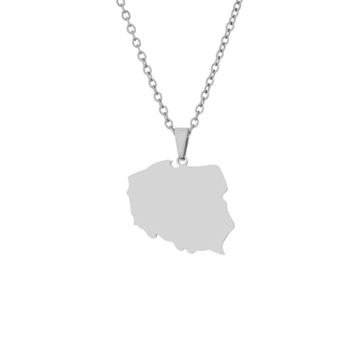 VELUNE Halskette Anhänger Europäische und amerikanische glänzende Polen-Kartenhalskette, geometrische Anhängerhalskette für Männer und Frauen, neue Accessoires Geschenk von VELUNE