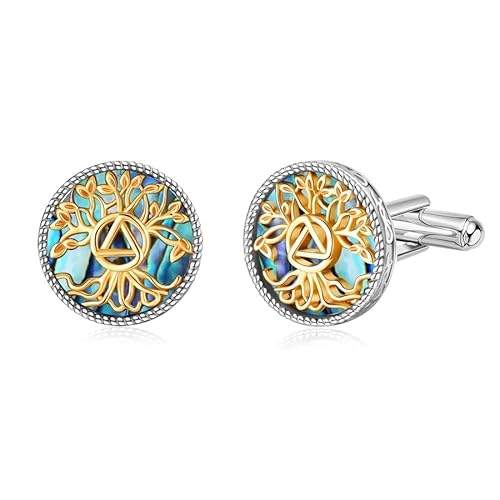 Manschettenknöpfe Nüchternheit Lebensbaum 925 Sterling Silber Abalone AA Manschettenknöpfe Lebensbaum Nüchternheits Schmuck Genesungs Geschenke für Männer Manschettenknöpfe Nüchternheit Lebensbaum 925 Sterling Silber Abalone AA Manschettenknöpfe Lebensbaum Nüchternheits Schmuck Genesungs Geschenke für Männer von VENACOLY