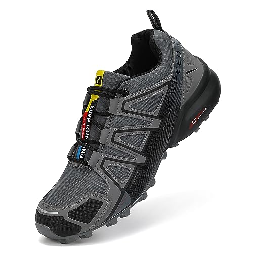 VENROXX Traillaufschuhe Herren Trailrunning Schuhe Wanderschuhe Atmungsaktiv Leicht Laufschuhe Sportschuhe rutschfeste Outdoor Trekkingschuhe, Grau, 39 (CN 40) von VENROXX