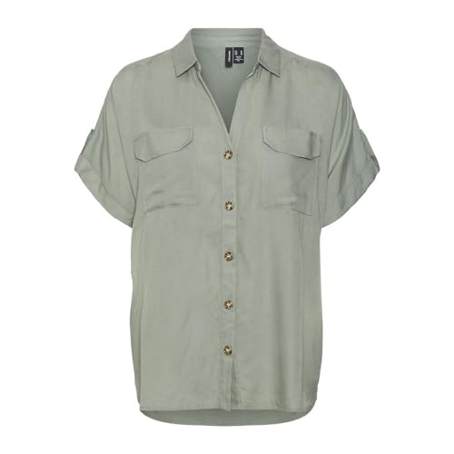VERO MODA CURVE Damen VMCBUMPY S/S Shirt WVN GA CUR NOOS Kurzarmbluse, Grün, 50/Grande Taille VERO MODA CURVE Damen VMCBUMPY S/S Shirt WVN GA CUR NOOS Kurzarmbluse, Grün, 50/Grande Taille von VERO MODA CURVE