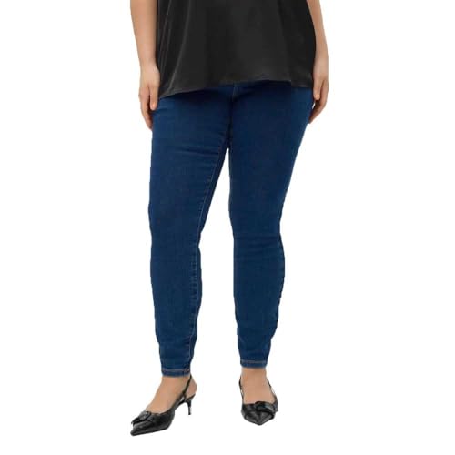 VERO MODA CURVE Damen VMCELLY MR Skinny CUR NOOS Jeans, Dark Blue Denim/Detail:VI3435, 48W x 32L VERO MODA CURVE Damen VMCELLY MR Skinny CUR NOOS Jeans, Dark Blue Denim/Detail:VI3435, 48W x 32L von VERO MODA CURVE
