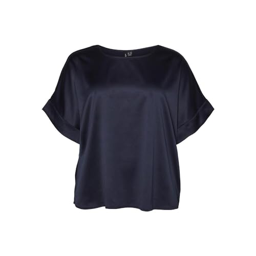 VERO MODA CURVE Damen VMCMERLE 2/4 O-Neck WVN GA NOOS CUR Top, Navy Blazer, 44 von VERO MODA CURVE