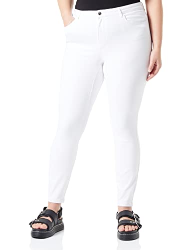 VERO MODA CURVE Damen Vmphia Hr Sk Soft Vi403 Ga Cur Noos Jeanshose, Bright White, 50W / 32L EU von VERO MODA CURVE