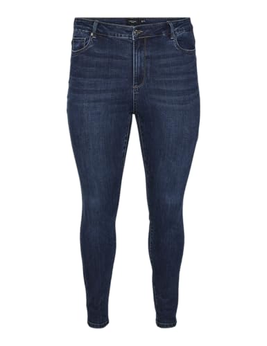 VERO MODA CURVE Damen Vmphia Hr Skinny Gu3113 Curve Noos Jeanshose, Dark Blue Denim, 48W / 32L EU von VERO MODA CURVE