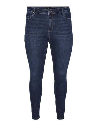 VERO MODA CURVE Damen Vmphia Hr Skinny Gu3113 Curve Noos Jeanshose, Dark Blue Denim, 48W / 32L EU von VERO MODA CURVE