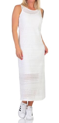 VERO MODA Damen gehäkeltes Midi Kleid VMHoney Lace 7/8 Dress Trägerkleid 10309293 Snow White XL von VERO MODA