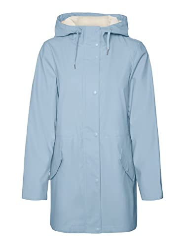 VERO MODA Damen Regenjacke VMShadysofine wasserabweisender Kapuzen-Parka 10257666 blue bell L von VERO MODA