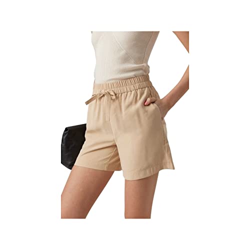 VERO MODA Damen Sommer Shorts Legere Kurze Stoffhose Leichte Casual Chino Pants VMCARMEN, Farben:Beige, Größe:XXL von VERO MODA