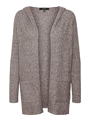 VERO MODA Damen VMDOFFY LS Open Hood Cardigan, Coffee Bean/Melange, M von VERO MODA