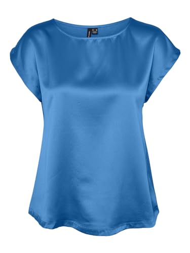 VERO MODA Damen VMMERLE Mix WVN GA NOOS Top, Ibiza Blue, XXL von VERO MODA