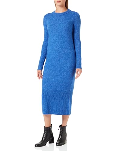 VERO MODA Damen VMPLAZA LS O-Neck Calf Dress GA Boo Kleid, Beaucoup Blue/Detail:Melange, L von VERO MODA