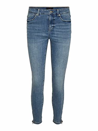 Vero Moda Damen VMTILDE MR S ANK Zip J VI3113 GA NOOS Jeans, Light Blue Denim, L von VERO MODA