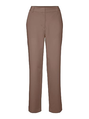 VERO MODA Damen VMZELDA HR Straight Pant NOOS Anzughose, Brown Lentil, 40/32 von VERO MODA