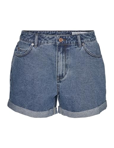 VERO MODA Damen VMZURI HR Loose Shorts Mix NOOS 10279493, Medium Blue Denim, XL von VERO MODA