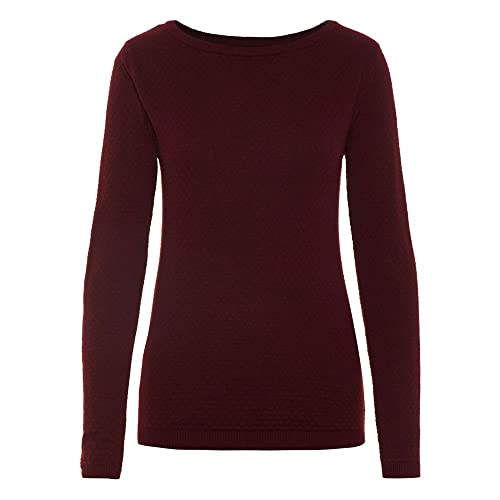 VERO MODA Damen VMCARE Structure LS O-Neck Blouse NOOS Pullover, Rot Port Royale, 36 (Herstellergröße: S) von VERO MODA