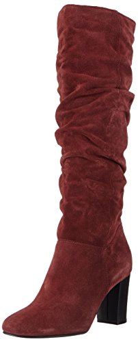 Vero Moda Damen Vmconnie Leather High Boot Schlupfstiefel, Rot (Rosewood), 37 von VERO MODA