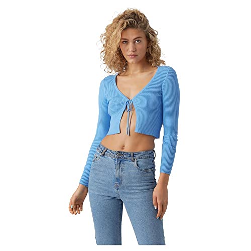 VERO MODA Damen Vmglory Rib Ls Tie String Cardi Ga Noos Strickjacke, Little Boy Blue, XS EU VERO MODA Damen Vmglory Rib Ls Tie String Cardi Ga Noos Strickjacke, Little Boy Blue, XS EU von VERO MODA