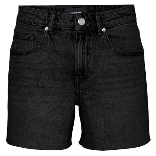 VERO MODA Damen Vmtess Mr DNM Mix Ga Noos Shorts, Black Denim, M EU von VERO MODA