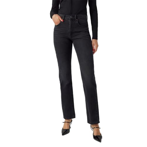 Vero Moda Damen VMHAILEY HR Straight DNM JNS LI131 NOOS Jeanshose, Black Denim, 29 W/30 L von VERO MODA