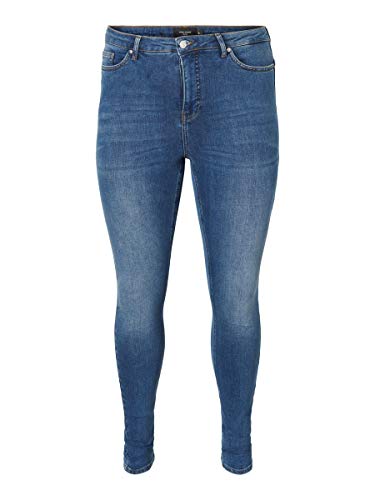 Vero Moda Damen VMLORA HW SS MB WASH K Curve NOOS Jeans, Medium Blue Denim, 46 von VERO MODA