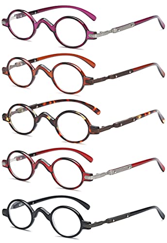 VEVESMUNDO Lesebrillen Herren Damen Retro Runde Klassische Vollrandbrille Arbeitsplatzbrille Vintage Klar Lesehilfe Sehhilfe Brillen mit Sehstärke (1 Stück Grün Lesebrille, 3.5) von VEVESMUNDO