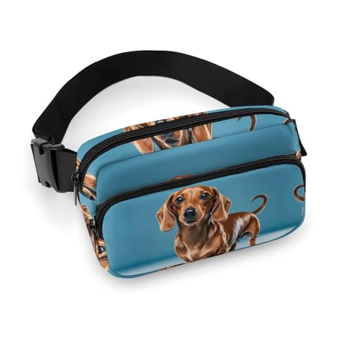 Dackel-Weiner Gürteltasche für Damen und Herren, verstellbare Freizeittasche für Reisen, Sport, Wandern, Weiß, 20 x 13 cm, weiß, 7.9x5.1inches Dackel-Weiner Gürteltasche für Damen und Herren, verstellbare Freizeittasche für Reisen, Sport, Wandern, Weiß, 20 x 13 cm, weiß, 7.9x5.1inches von VFKLT