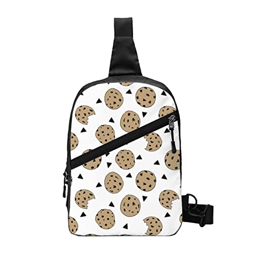 Poppy Flowers Sling Bag Faltbarer Crossbody Rucksack Brustrucksack für Männer Frauen, verstellbare linke und rechte Schulter Sport Casual Tagesrucksack, Cookies Food Chip Biscuits, Einheitsgröße von VGFJHNDF