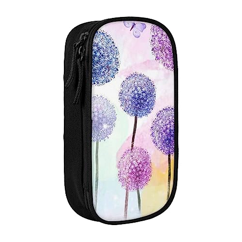 VGFJHNDF Bunte Blumen Lila Schmetterling Federmäppchen Fach Bleistift Box Tasche Organizer für Büro College Schule Erwachsene Teenager Mädchen Jungen Schwarz, Schwarz , Einheitsgröße, Make-up-Tasche von VGFJHNDF