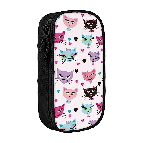 VGFJHNDF Carttoon Federmäppchen, Katze, Stifteetui, Organizer für Büro, Uni, Schule, Erwachsene, Teenager, Mädchen, Jungen, Schwarz, Schwarz , Einheitsgröße, Make-up-Tasche von VGFJHNDF