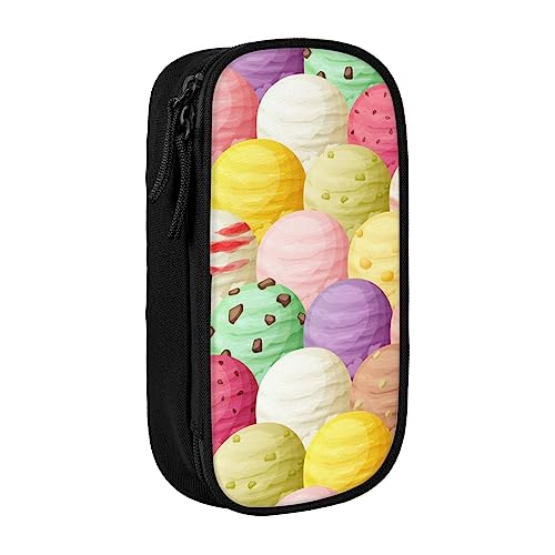 VGFJHNDF Eiscreme-Federmäppchen, Stifteetui, Stiftebox, Organizer für Büro, Uni, Schule, Erwachsene, Teenager, Mädchen, Jungen, Schwarz, Schwarz , Einheitsgröße, Make-up-Tasche von VGFJHNDF