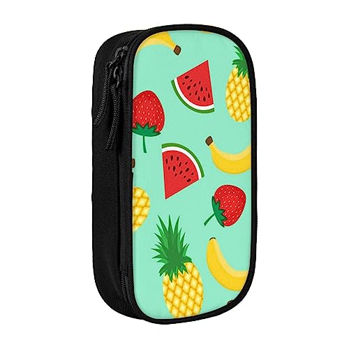 VGFJHNDF Federmäppchen mit Bananen-Motiv, Erdbeere, Ananas, Stifteetui, Organizer für Büro, Uni, Schule, Erwachsene, Teenager, Mädchen, Jungen, Schwarz, Schwarz , Einheitsgröße, Make-up-Tasche von VGFJHNDF