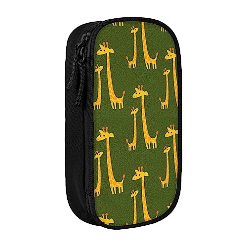 VGFJHNDF Federmäppchen mit Cartoon-Giraffen-Motiv, für Büro, Uni, Schule, Erwachsene, Teenager, Mädchen, Jungen, Schwarz, Schwarz , Einheitsgröße, Make-up-Tasche von VGFJHNDF