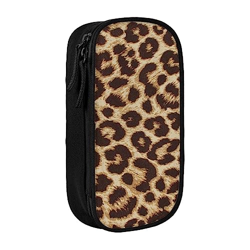 VGFJHNDF Federmäppchen mit Leopardenmuster, Fach für Büro, Uni, Schule, Erwachsene, Teenager, Mädchen, Jungen, Schwarz, Schwarz , Einheitsgröße, Make-up-Tasche von VGFJHNDF