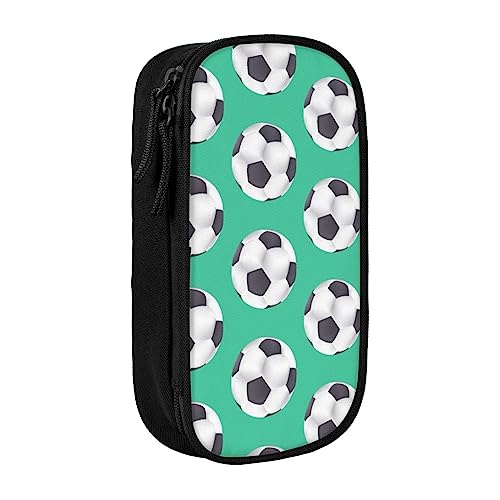 VGFJHNDF Fußball-Federmäppchen, Stifteetui, Organizer für Büro, Uni, Schule, Erwachsene, Teenager, Mädchen, Jungen, Schwarz, Schwarz , Einheitsgröße, Make-up-Tasche von VGFJHNDF