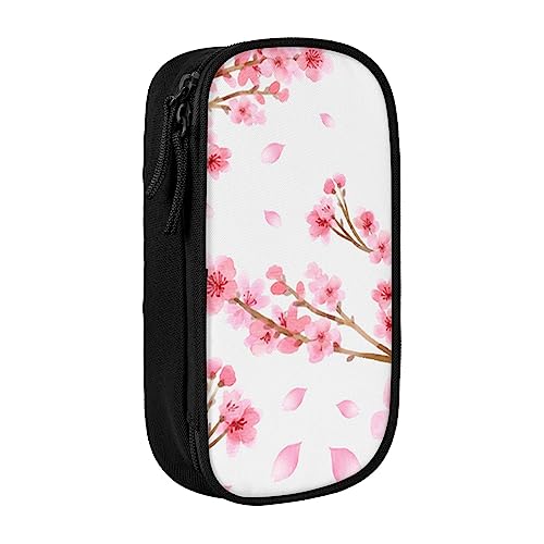 VGFJHNDF Pflaumenblüte Federmäppchen Fach Bleistift Box Tasche Organizer für Büro College Schule Erwachsene Teen Mädchen Jungen, Schwarz, Schwarz , Einheitsgröße, Make-up-Tasche von VGFJHNDF