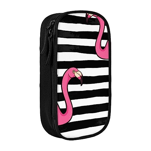 VGFJHNDF Pinkes Flamingo-Federmäppchen, Stifteetui, Organizer, für Büro, Uni, Schule, Erwachsene, Teenager, Mädchen, Jungen, Schwarz, Schwarz , Einheitsgröße, Make-up-Tasche von VGFJHNDF