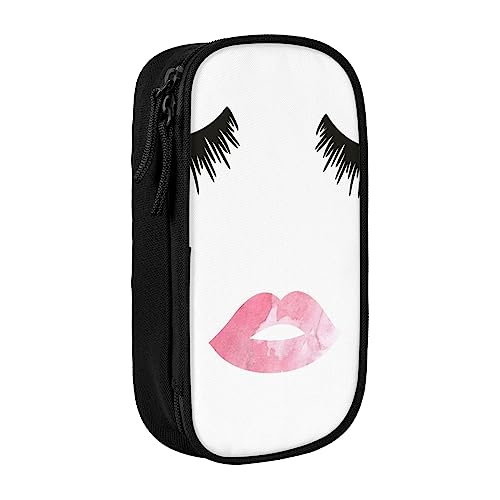 VGFJHNDF Stifteetui mit Fächern für Wimpern, Lippen, Weiß, für Büro, Uni, Schule, Erwachsene, Teenager, Mädchen, Jungen, Schwarz, Schwarz , Einheitsgröße, Make-up-Tasche von VGFJHNDF