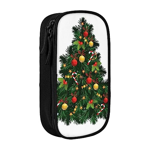 VGFJHNDF Stifteetui mit Weihnachtsbaum-Fach, für Büro, Uni, Schule, Erwachsene, Teenager, Mädchen, Jungen, Schwarz, Schwarz , Einheitsgröße, Make-up-Tasche von VGFJHNDF