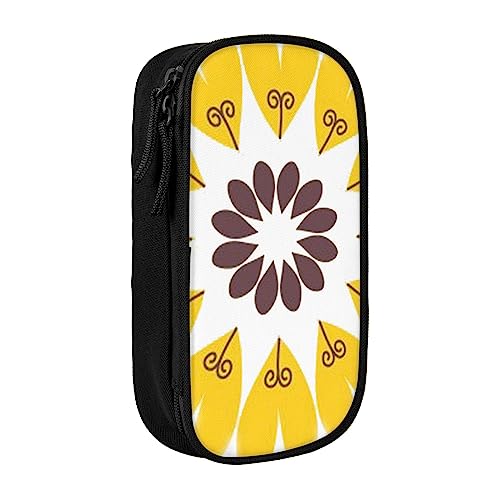 VGFJHNDF Sunflower Beauty Federmäppchen mit Fach für Büro, Uni, Schule, Erwachsene, Teenager, Mädchen, Jungen, Schwarz, Schwarz , Einheitsgröße, Make-up-Tasche von VGFJHNDF