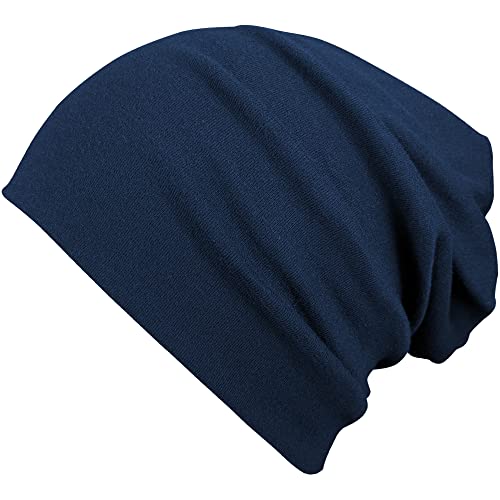 VIAUMBR Beanie Herren Damen Mütze Kopfbedeckung Haube Laufmütze Sportmütze Wintermütze Fahrradmütze unter Helm Radfahrer Laufen Winter Herbst Dunkelblau von VIAUMBR