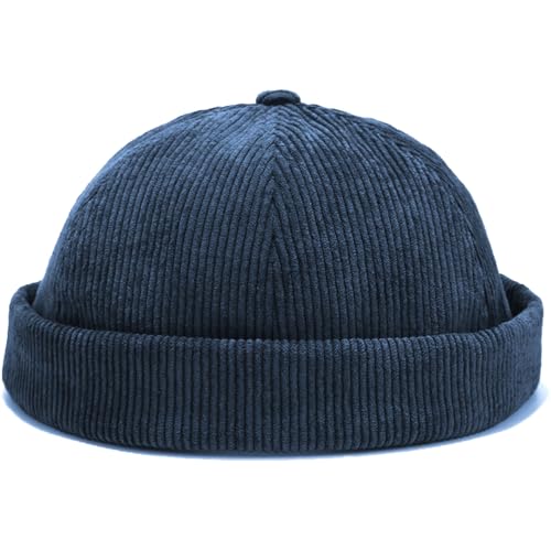 VIAUMBR Docker Cap Herren Damen Dockermütze Fischermütze Kappe Baumwolle Cap ohne Schild Mütze (40 Dunkelblau) von VIAUMBR