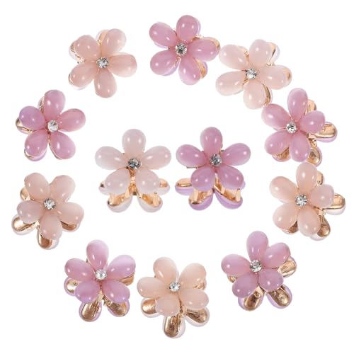 VICASKY 10 Stück Kristall Haarnadel Blumen Haarspangen Haarspangen Kleine Mini Klauenklammer Für Damen Kleine Haarklammern Mini Haarspangen Krallenklammern Für Haare Damen von VICASKY