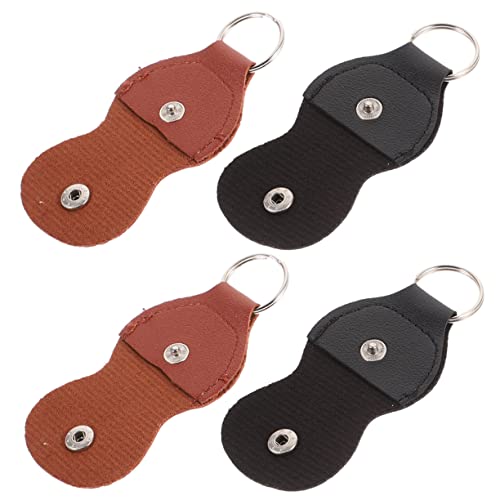 VICASKY 4 Stück Tasche Für Gitarrenpicks Gitarrenzubehör Geschenke Für Männer Elektrisch Ukulele-Plektrum-Tasche Musiker Geschenke Wählen Schlüsselanhänger Leder Aufbewahrungskiste Tragbar von VICASKY