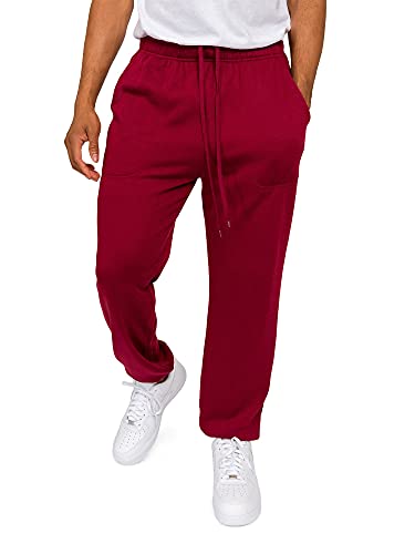 Victorious Herren Leichte Fleece-Jogginghose mit Kordelzug und elastischen Bündchen, Burgunder, 5X-Groß von VICTORIOUS