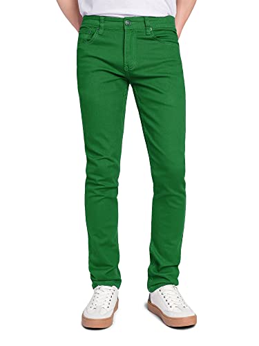 Victorious Herren Skinny Fit Color Stretch Jeans - Grün - 36W / 30L von VICTORIOUS