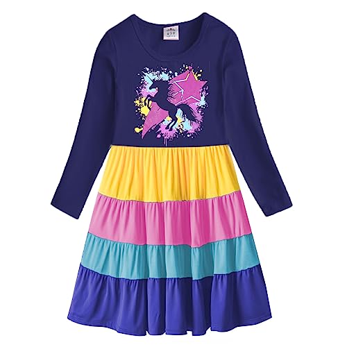 VIKITA Mädchen Kleid Sommerkleid Kinder Kleider Meerjungfrau Ärmellos LH5735 7-8 Jahre von VIKITA