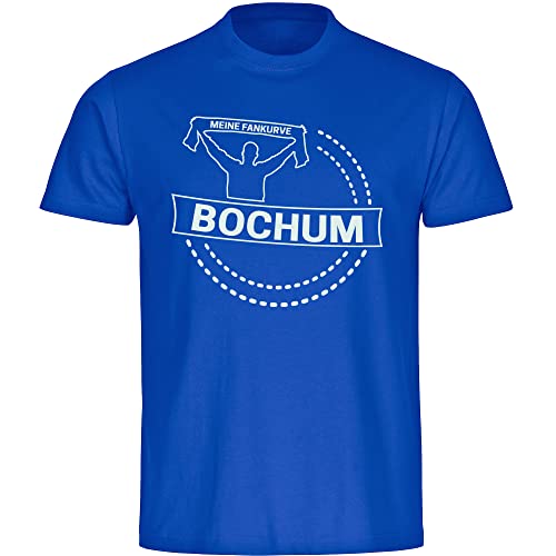 VIMAVERTRIEB® Kinder T-Shirt Bochum - Meine Fankurve - Druck: weiß - Shirt Jungen Mädchen Fußball Fanartikel Fanshop - Größe: 140 blau von VIMAVERTRIEB