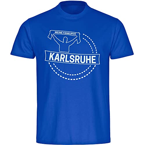 VIMAVERTRIEB® Kinder T-Shirt Karlsruhe - Meine Fankurve - Druck: weiß - Shirt Jungen Mädchen Fußball Fanartikel Fanshop - Größe: 152 blau von VIMAVERTRIEB