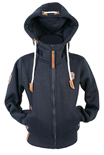 VIN TE Kinder Sweat Jacke Kapuze Fleece gefüttert Hoodie Übergangsjacke Uni Anker Pferde 92-164 (as3, numeric, numeric_104, regular, Blau-2065) von VIN TE