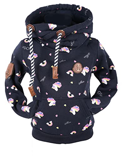 VIN TE SEZON Kinder Kapuzenpullover Mädchen Sweatshirt Hoodie Warmer Fleece Pulli Unicorn Einhorn 86-116 (as3, Numeric, Numeric_86, Regular, Blau, 86) von VIN TE